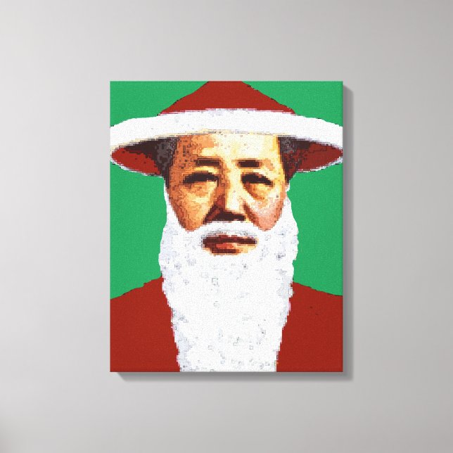 Lienzo Mao Feliz Navidad Pop Art Chino Santa Claus (Anverso)