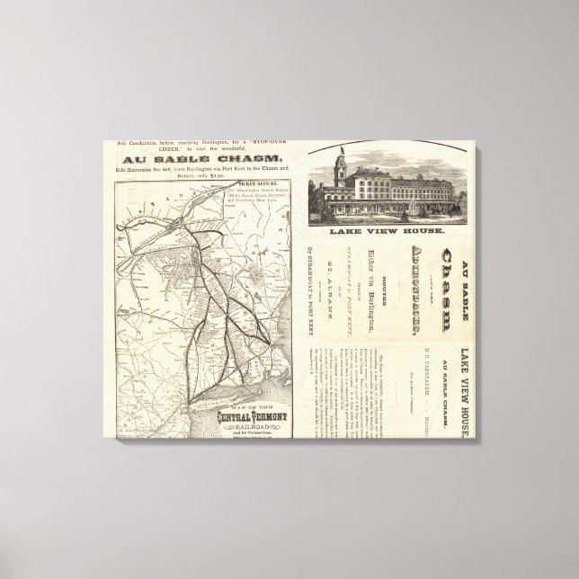 Lienzo Map Central Vermont Railway (Anverso)