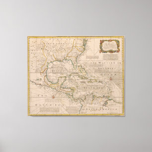 Lienzo Mapa 1720 de las Antillas de Manuel Bowen