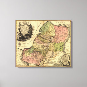 Lienzo Mapa 1759 de Israel antiguo con las 12 tribus