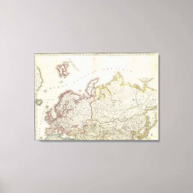 Lienzo Mapa 2 del Atlas de Europa (Anverso)