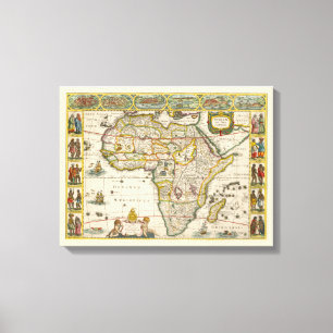 Lienzo Mapa Antiguo de África por Hondius y Jansson