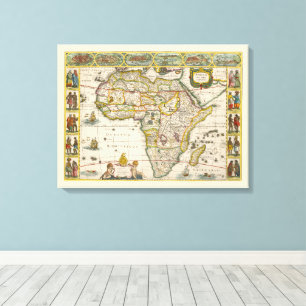 Lienzo Mapa Antiguo de África por Hondius y Jansson