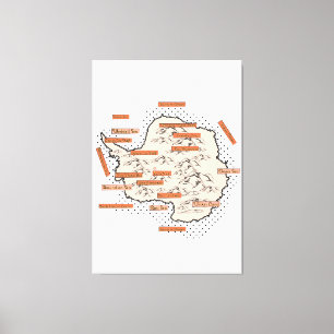 Lienzo Mapa Antiguo de Antártida