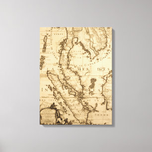 Lienzo Mapa antiguo de Asia sudoriental el   1687