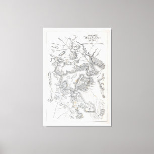 Lienzo Mapa antiguo de Boston el   1775-1776