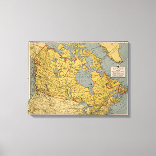 Lienzo Mapa antiguo de Canadá