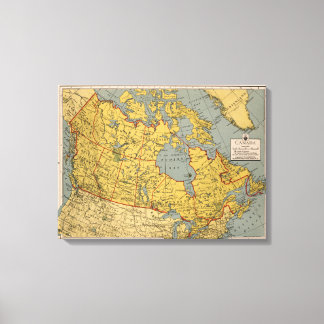 Lienzo Mapa antiguo de Canadá