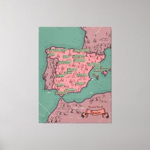 Lienzo Mapa antiguo de España