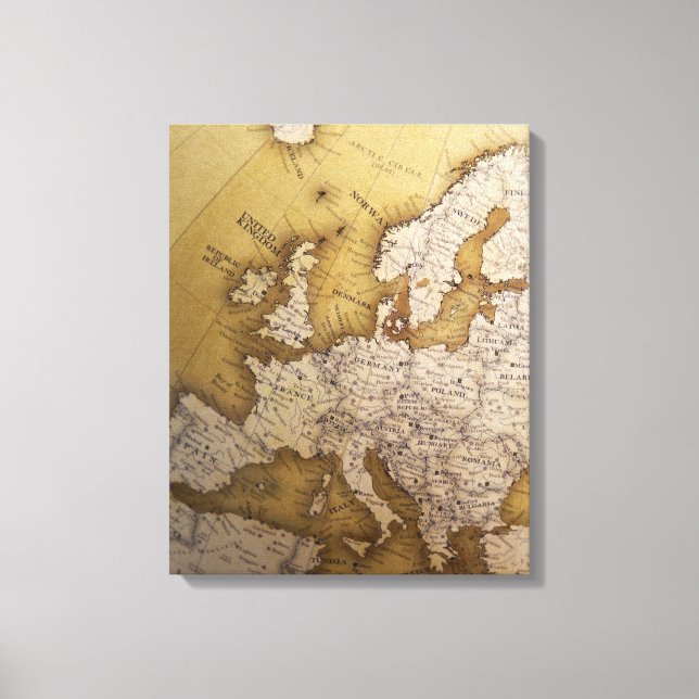 Lienzo Mapa antiguo de europa. Viejo mundo. (Anverso)