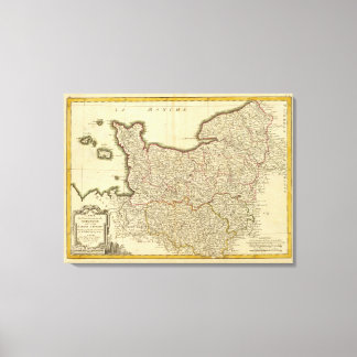 Lienzo Mapa antiguo de Francia