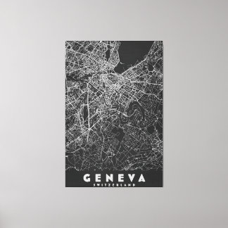 Lienzo Mapa antiguo de Ginebra Suiza