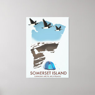 Lienzo Mapa antiguo de la Isla Somerset, Canadá
