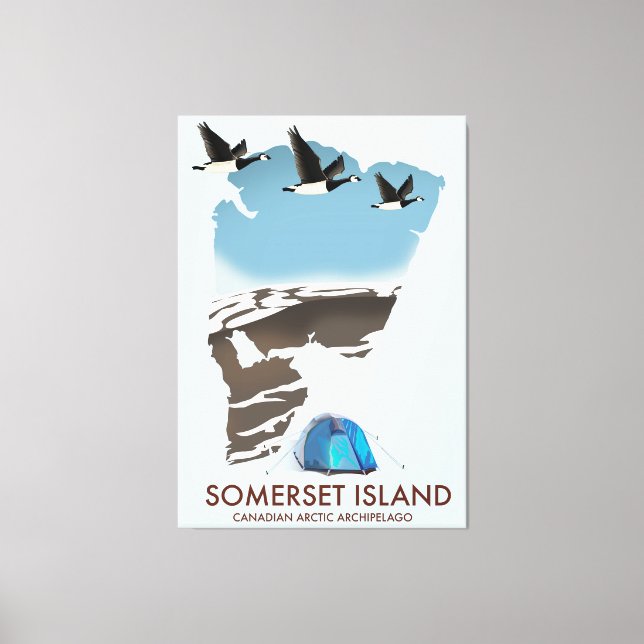 Lienzo Mapa antiguo de la Isla Somerset, Canadá (Anverso)