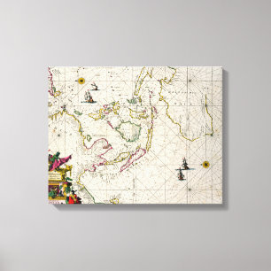 Lienzo Mapa antiguo de los indies del este
