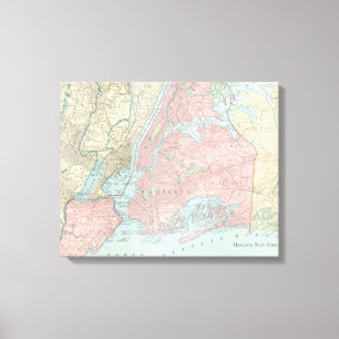 Lienzo Mapa antiguo de New York City