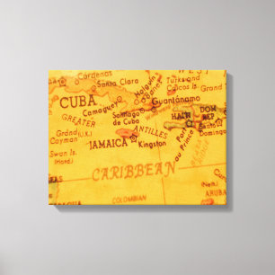 Lienzo Mapa Antiguo del Caribe