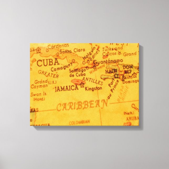 Lienzo Mapa Antiguo del Caribe (Anverso)