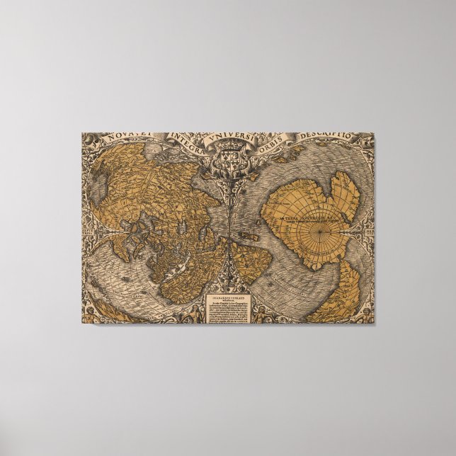 Lienzo Mapa antiguo del mundo (1531) (Anverso)