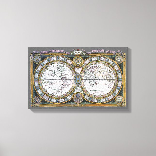 Lienzo Mapa Antiguo del Mundo Antiguo de Claude Auguste B (Anverso)