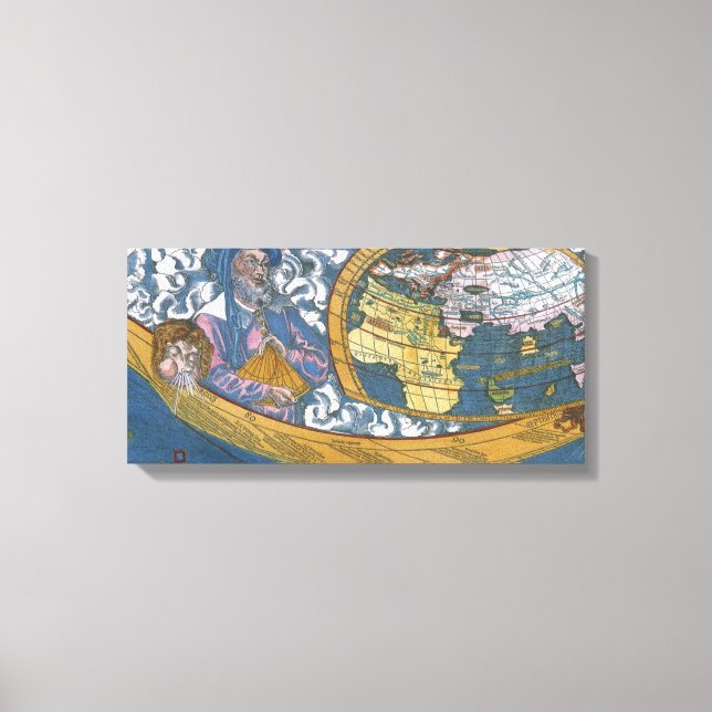 Lienzo Mapa Antiguo del Mundo con Claudio Ptolomeo, 1507 (Anverso)