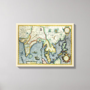 Lienzo Mapa Antiguo del Sudeste Asiático por Mercator / H