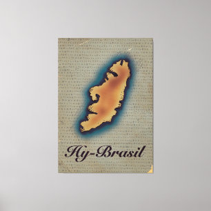 Lienzo Mapa antiguo mitológico de Hy-Brasil