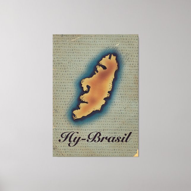 Lienzo Mapa Antiguo Mitológico Hy-Brazil (Anverso)