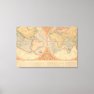 Lienzo Mapa Antiguo - Orbis Terrae Compendiosa Descritio