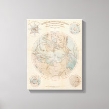 Mapa Ártico del Polo Norte Francés Antiguo 1867