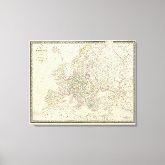 Lienzo Mapa Atlas de Europa (Anverso)