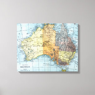 Lienzo MAPA: AUSTRALIA, c1890