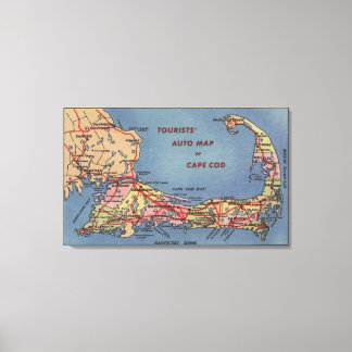 Lienzo Mapa automático de turistas de Cape Cod