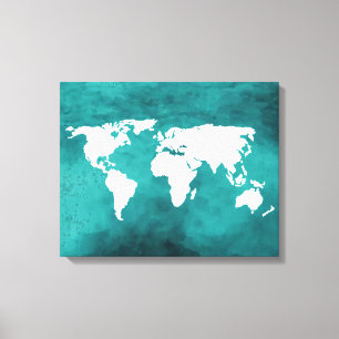 Lienzo mapa blanco/azul