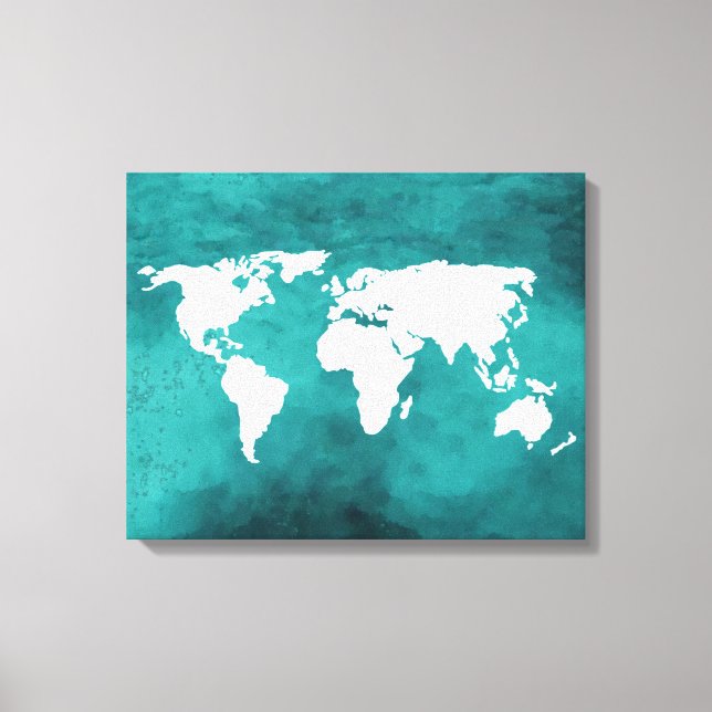 Lienzo mapa blanco/azul (Anverso)