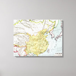 LIENZO MAPA: CHINA, 1910