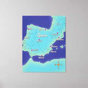 Lienzo Mapa Clásico De España