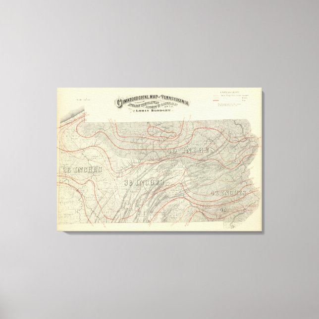 Lienzo Mapa climatológico de Penn (Anverso)