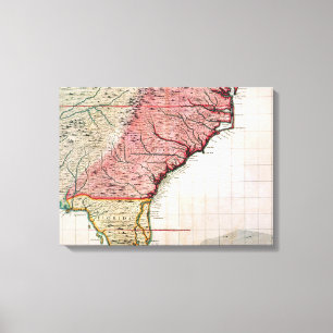 LIENZO MAPA COLONIAL DE AMÉRICA, 1733