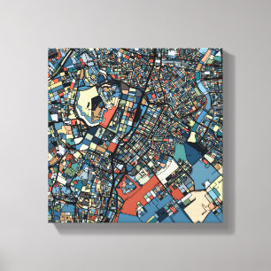Lienzo Mapa colorido de Tokio