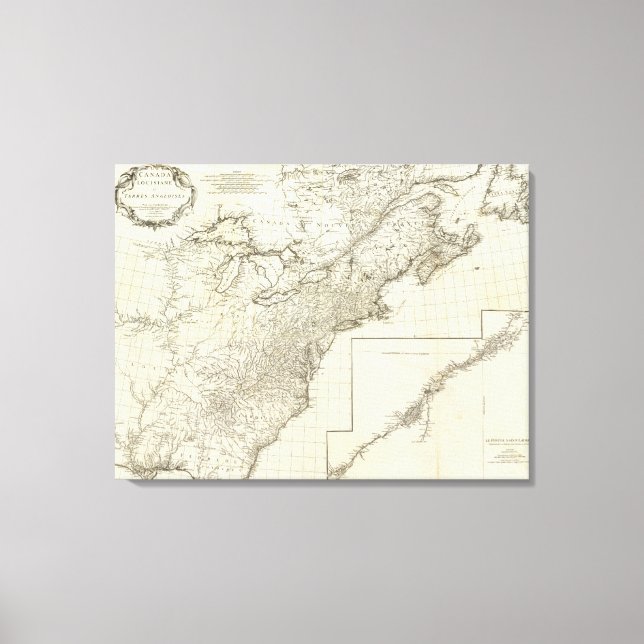 Lienzo Mapa compuesto de Canadá (Anverso)