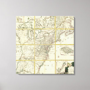 Lienzo Mapa compuesto de Estados Unidos