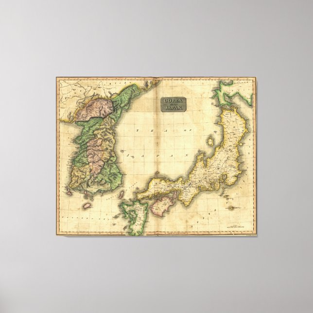 Lienzo Mapa Corea y Japón (1815) (Anverso)