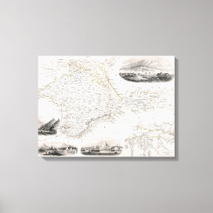 Lienzo MAPA: CRIMEA, c1855