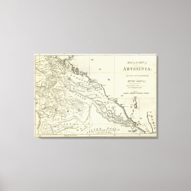 Lienzo Mapa de Abisinia (Anverso)