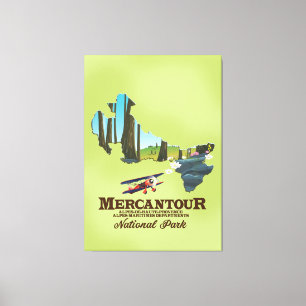 Lienzo mapa de afiches de viajes de mercantour national p