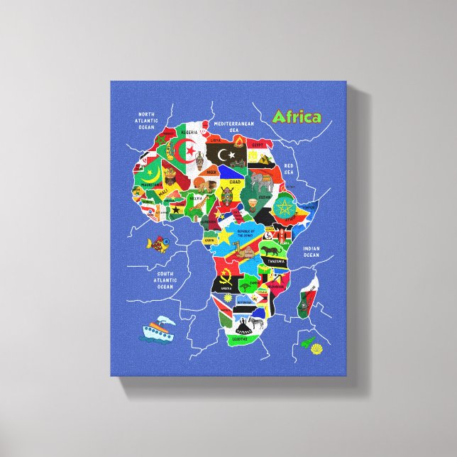 Lienzo Mapa de África (Anverso)
