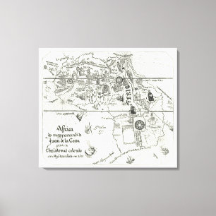 Lienzo Mapa de África el 1500 2