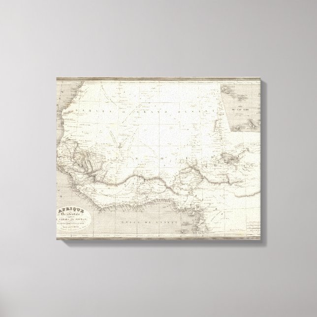 Lienzo Mapa de África Occidental (Anverso)
