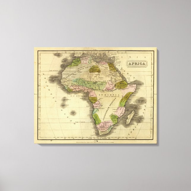 Lienzo Mapa de África Olney (Anverso)